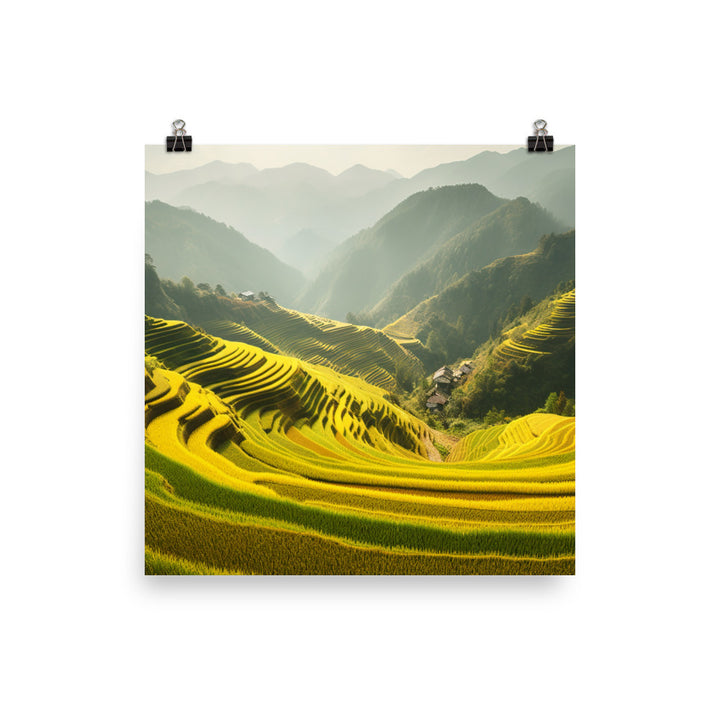 Beauty of Guilin Rice Terraces photo paper poster - Posterfy.AI