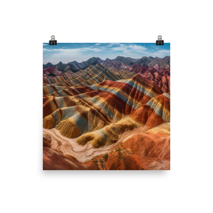 Zhangye Danxia Landform from Above photo paper poster - Posterfy.AI