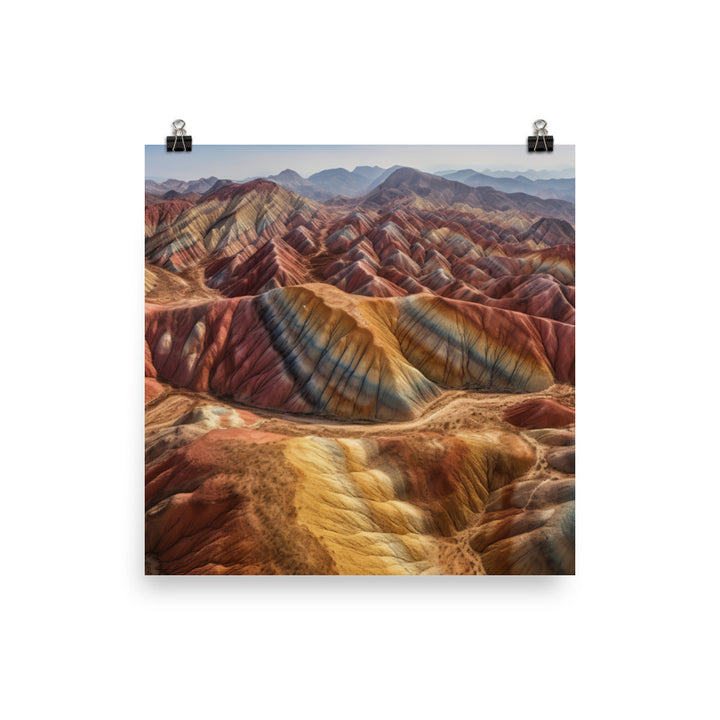 Zhangye Danxia Landform from Above photo paper poster - Posterfy.AI