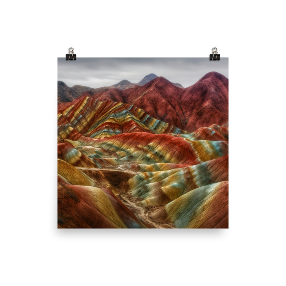 Surreal Beauty of Zhangye Danxia Landform photo paper poster - Posterfy.AI