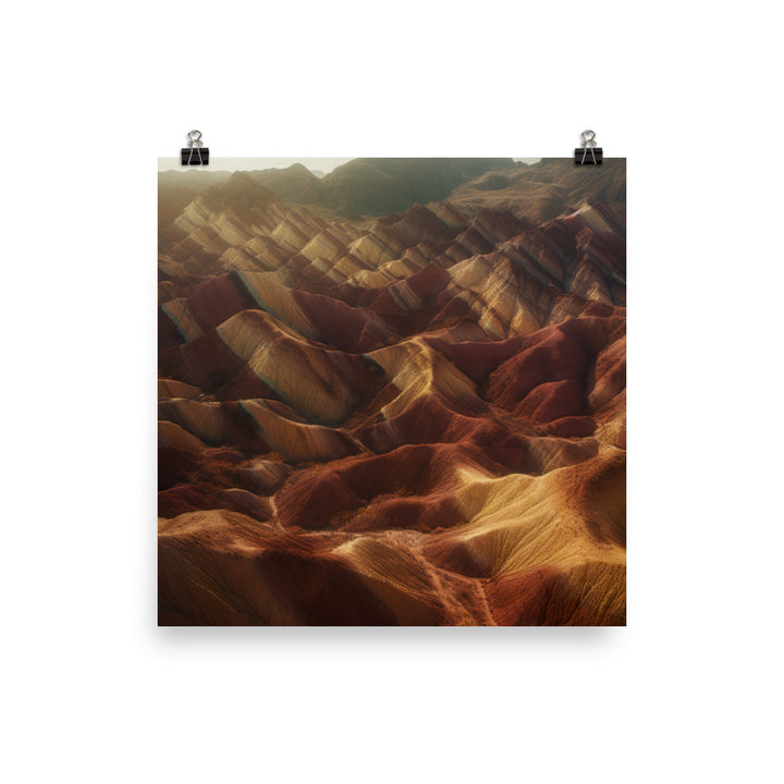 Dynamic Textures of Zhangye Danxia Landform photo paper poster - Posterfy.AI