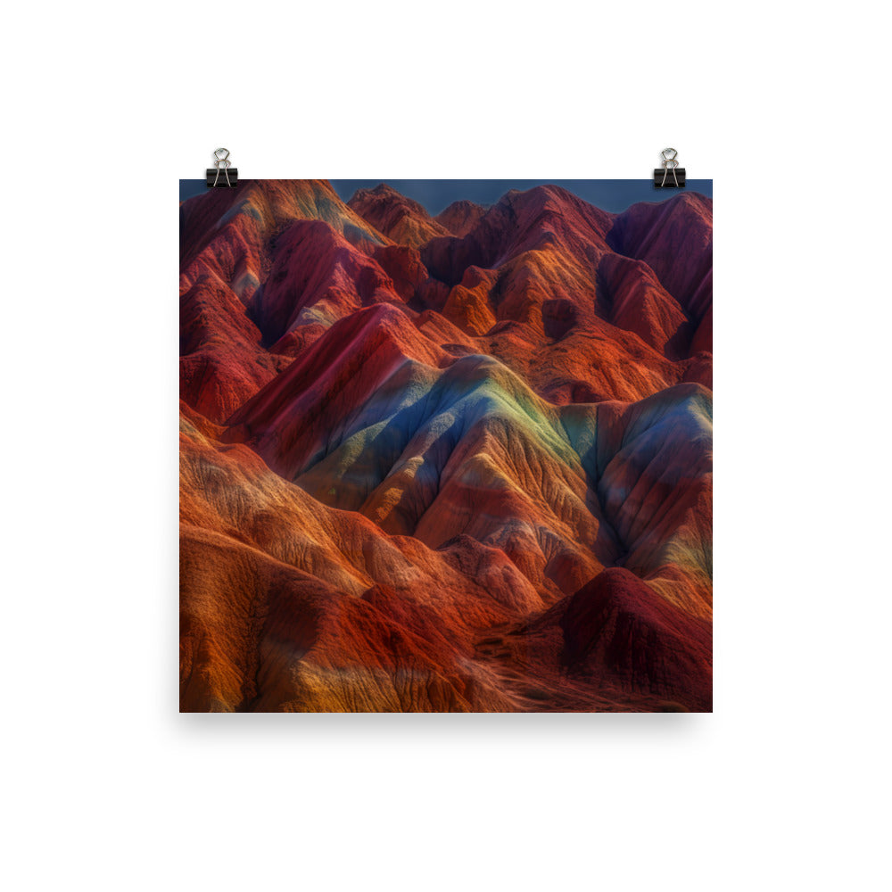 Dynamic Textures of Zhangye Danxia Landform photo paper poster - Posterfy.AI