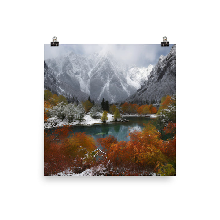 Jiuzhaigou Valleys Autumn Foliage photo paper poster - Posterfy.AI