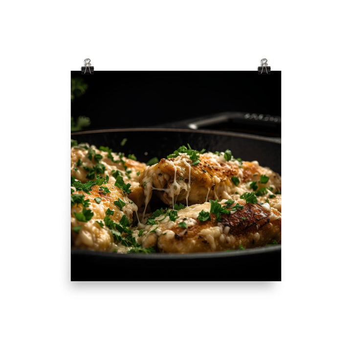 Sizzling Garlic Parmesan Chicken Wings photo paper poster - Posterfy.AI