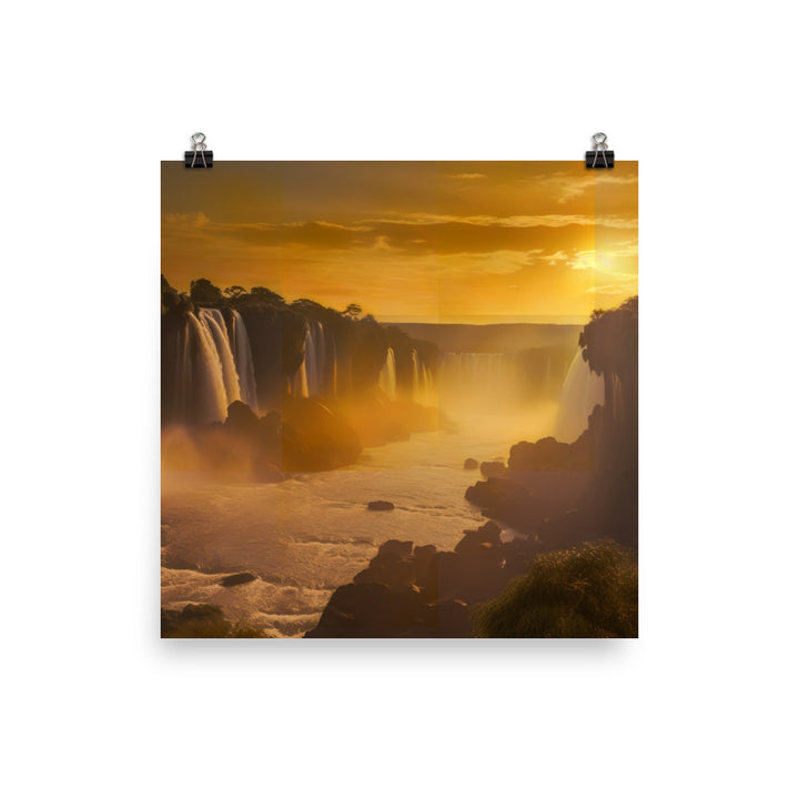 Golden Hour at Iguazu Falls photo paper poster - Posterfy.AI