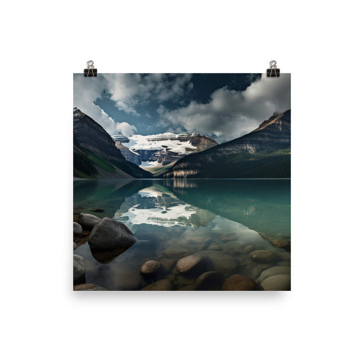 Embracing the Serenity of Lake Louise photo paper poster - Posterfy.AI