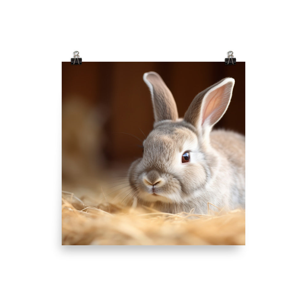 Mini Rex Bunny Photo paper poster - PosterfyAI.com