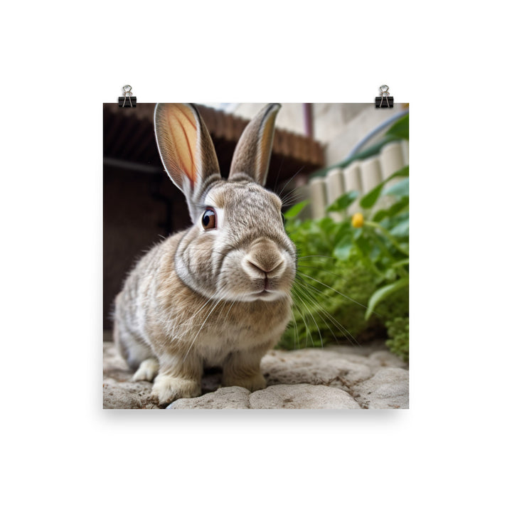 Mini Rex Bunny Photo paper poster - PosterfyAI.com