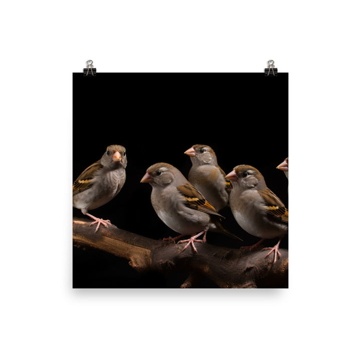 Flock of Society Finches Photo paper poster - PosterfyAI.com