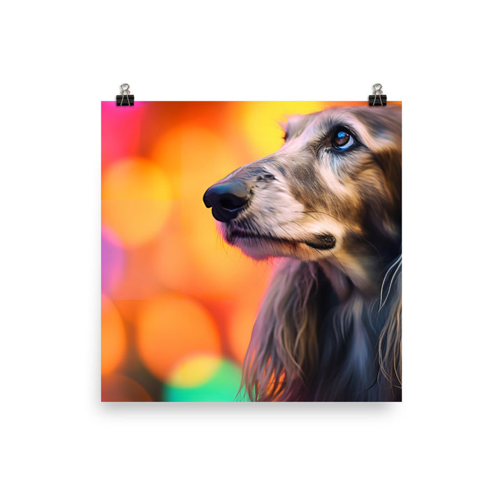 Afghan Hound portrait with bokeh photo paper poster - Posterfy.AI