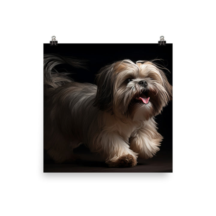 Lhasa Apso Playtime Photo paper poster - PosterfyAI.com