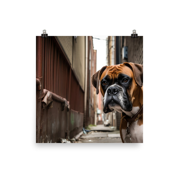 Boxer in the City Photo paper poster - PosterfyAI.com