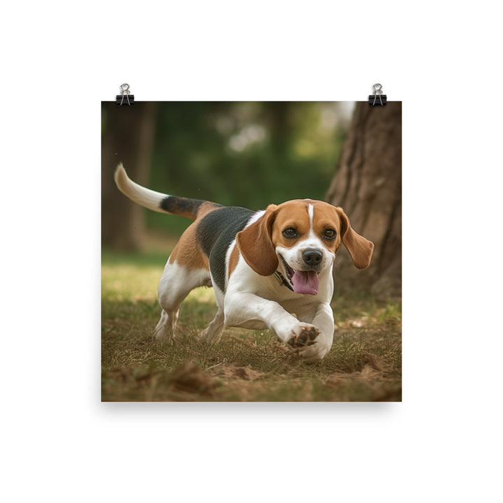 A day in the park with my Beagle Photo paper poster - PosterfyAI.com