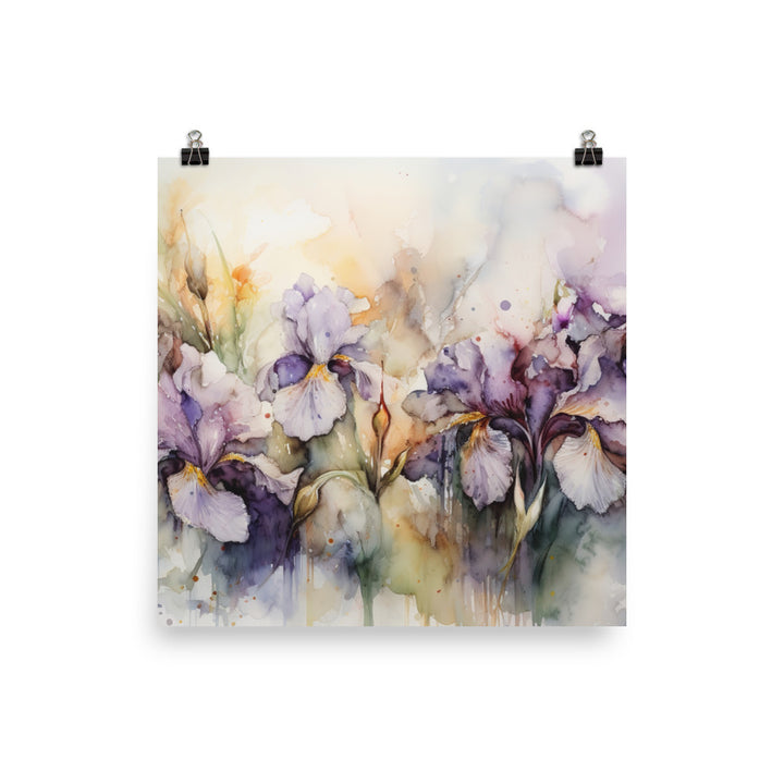 Watercolor Irises photo paper poster - Posterfy.AI