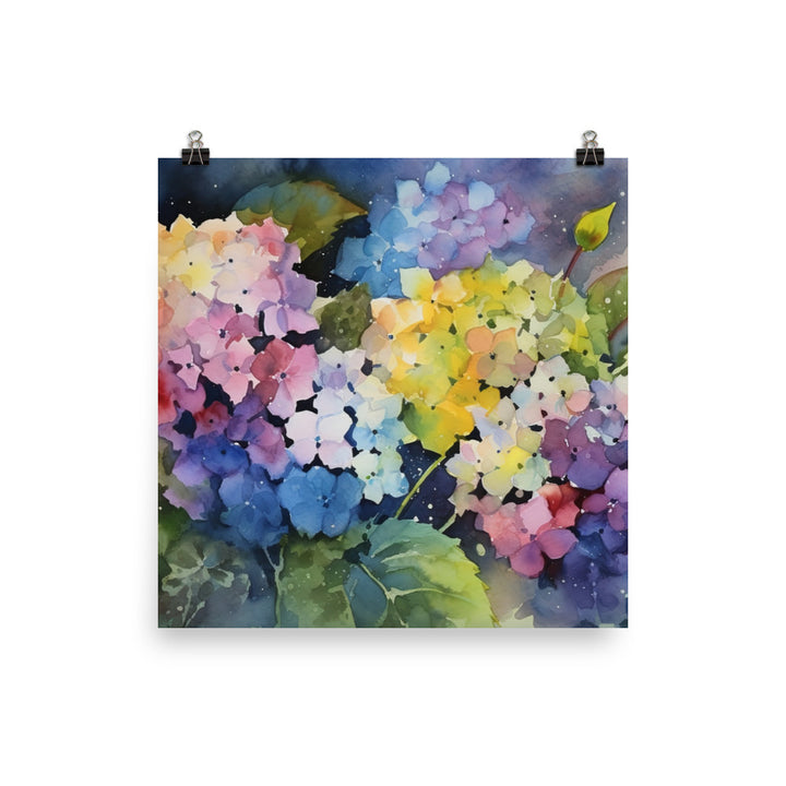 Whimsical Hydrangeas photo paper poster - Posterfy.AI