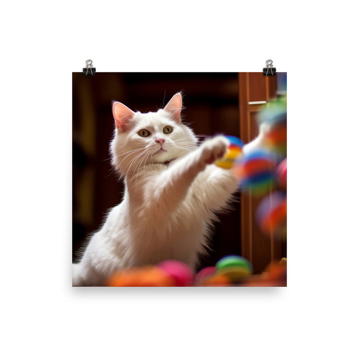 Energetic Turkish Van photo paper poster - Posterfy.AI