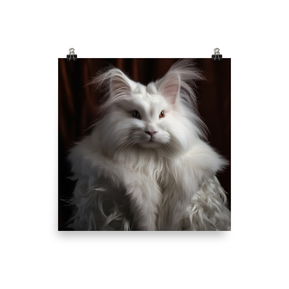 French Angora Bunnys Majestic Beauty Photo paper poster - PosterfyAI.com