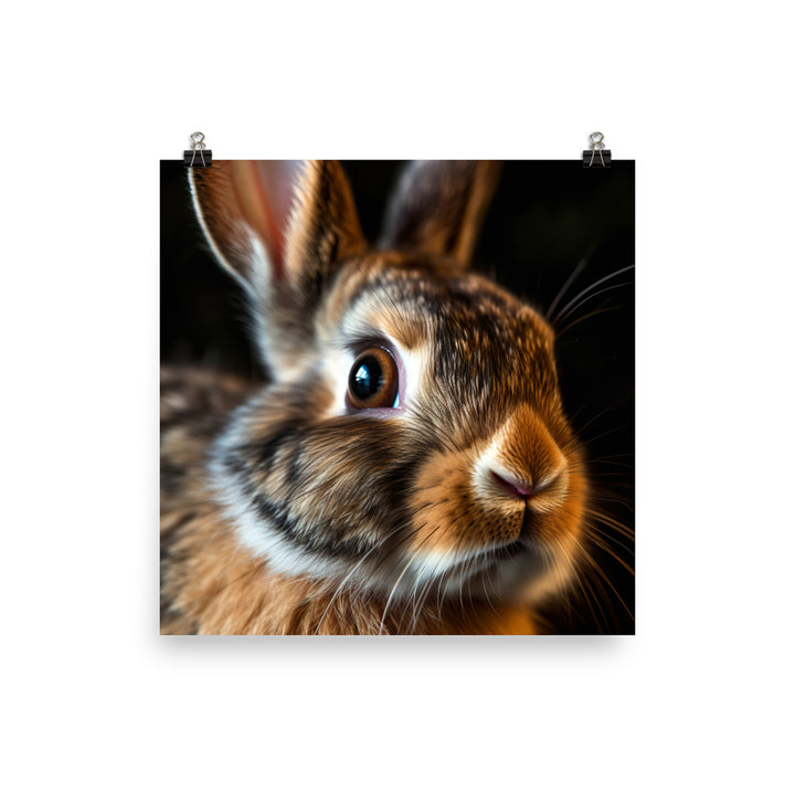 Charming Harlequin Bunny Photo paper poster - PosterfyAI.com