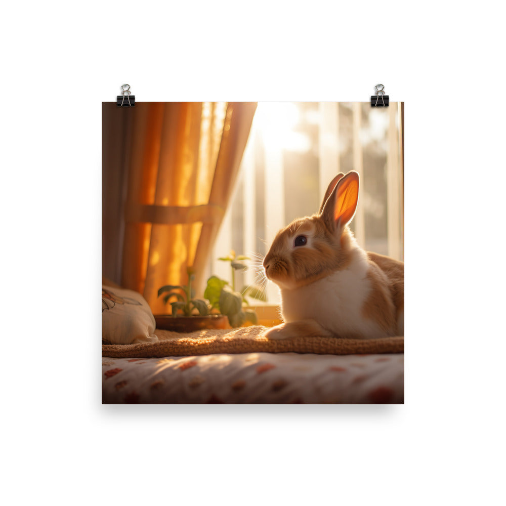Dutch Bunny in a Cozy Setting Photo paper poster - PosterfyAI.com