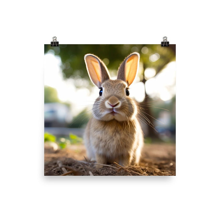 Adorable Californian Bunny Photo paper poster - PosterfyAI.com
