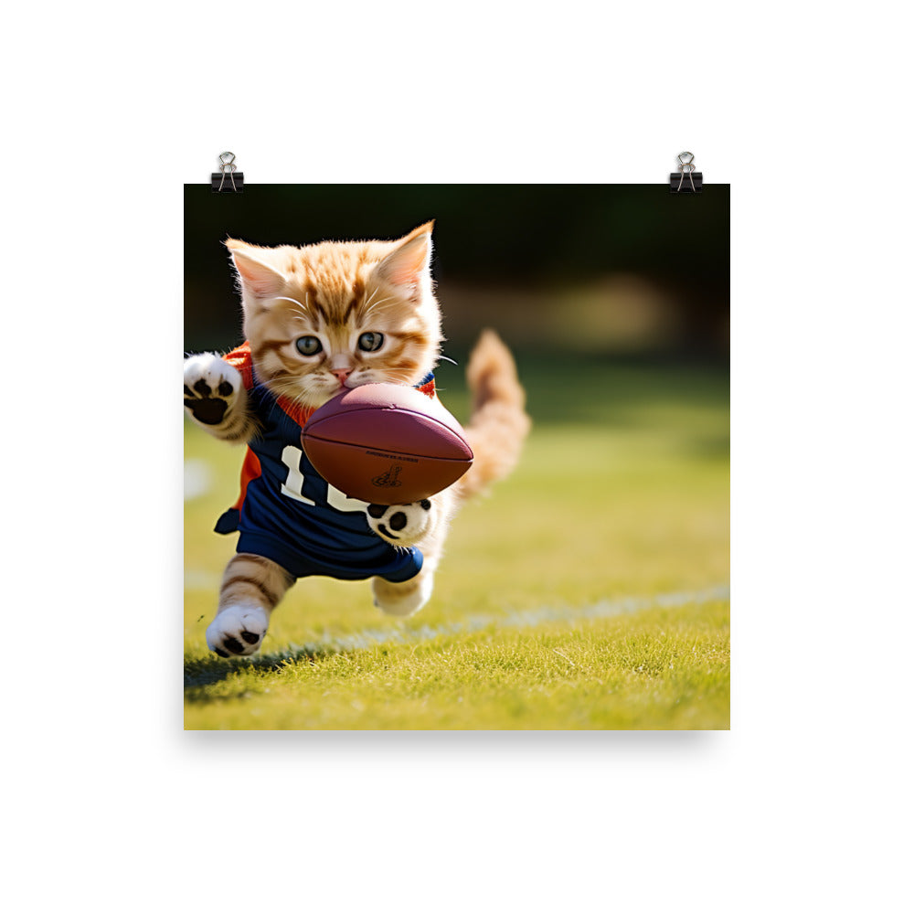 Exotic Shorthair Football Player Photo paper poster - PosterfyAI.com
