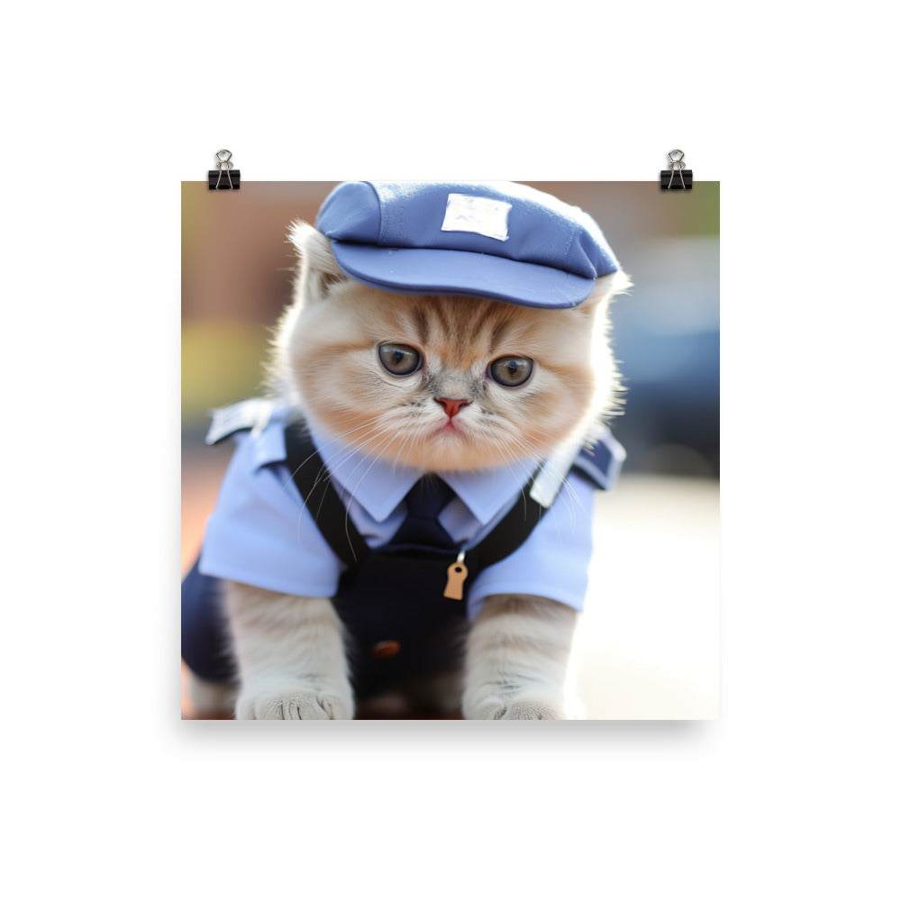 Exotic Shorthair Mail Carrier Photo paper poster - PosterfyAI.com