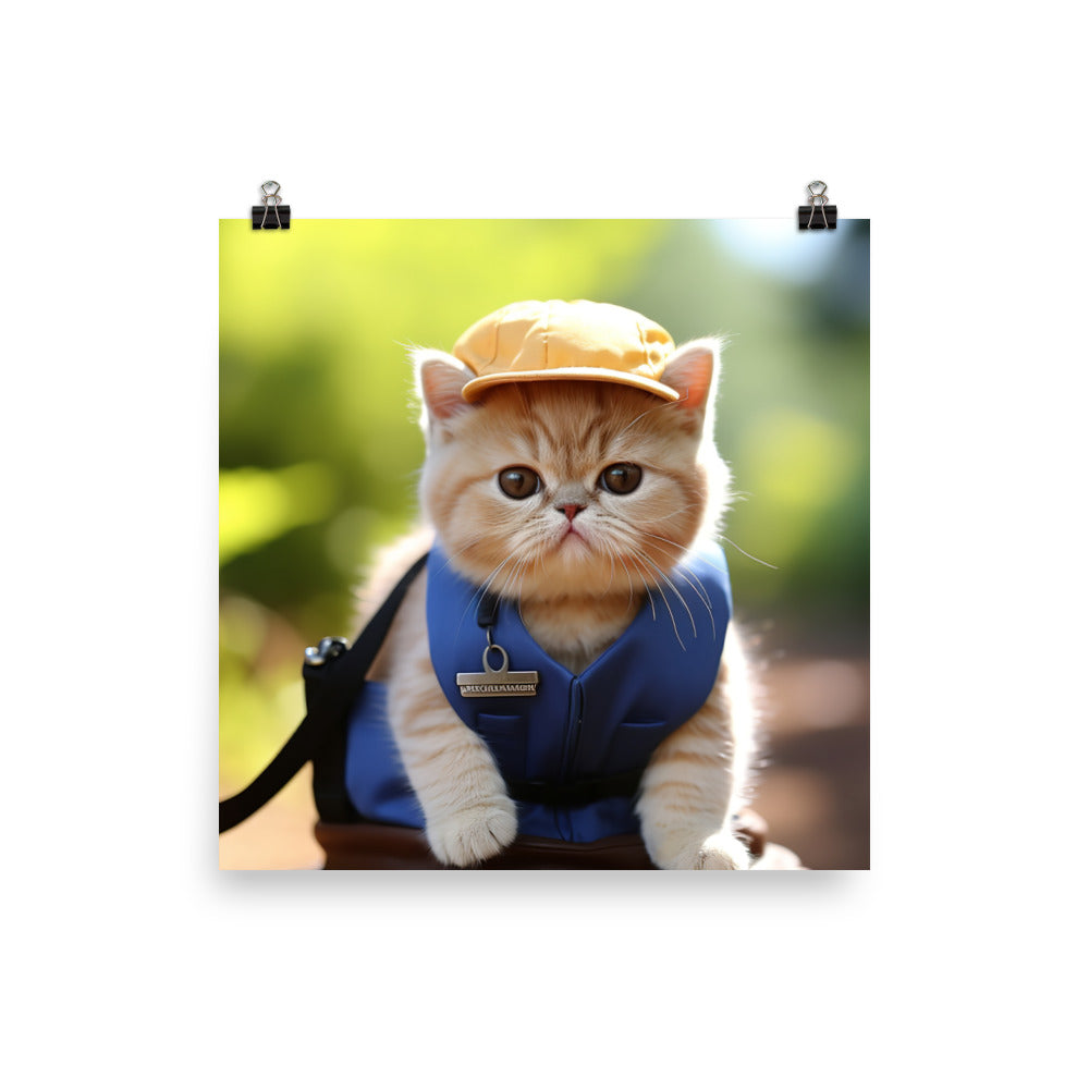 Exotic Shorthair Mail Carrier Photo paper poster - PosterfyAI.com