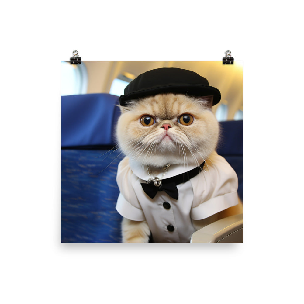 Exotic Shorthair Cabin Crew Photo paper poster - PosterfyAI.com