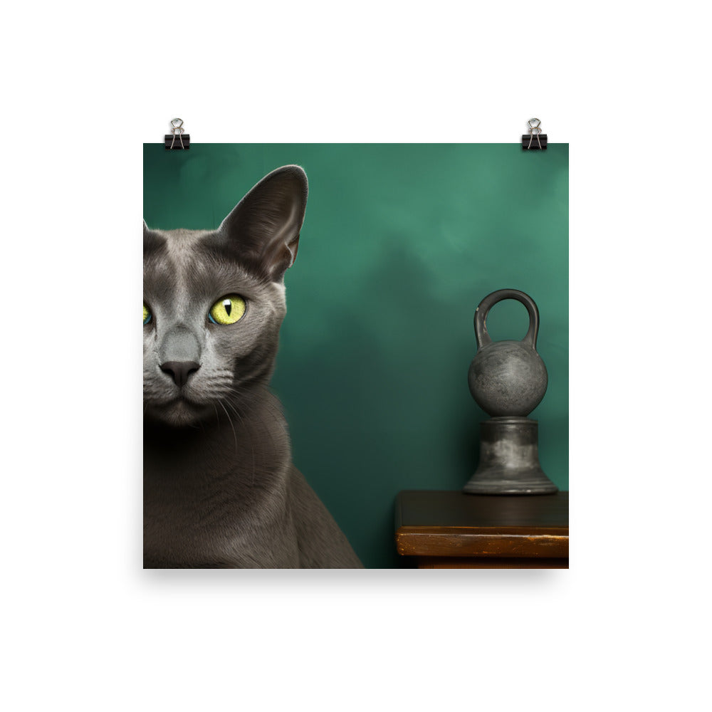 Russian Blue Photo paper poster - PosterfyAI.com