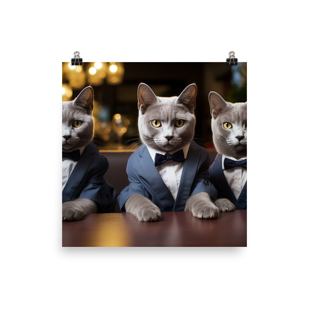 Russian Blue Photo paper poster - PosterfyAI.com