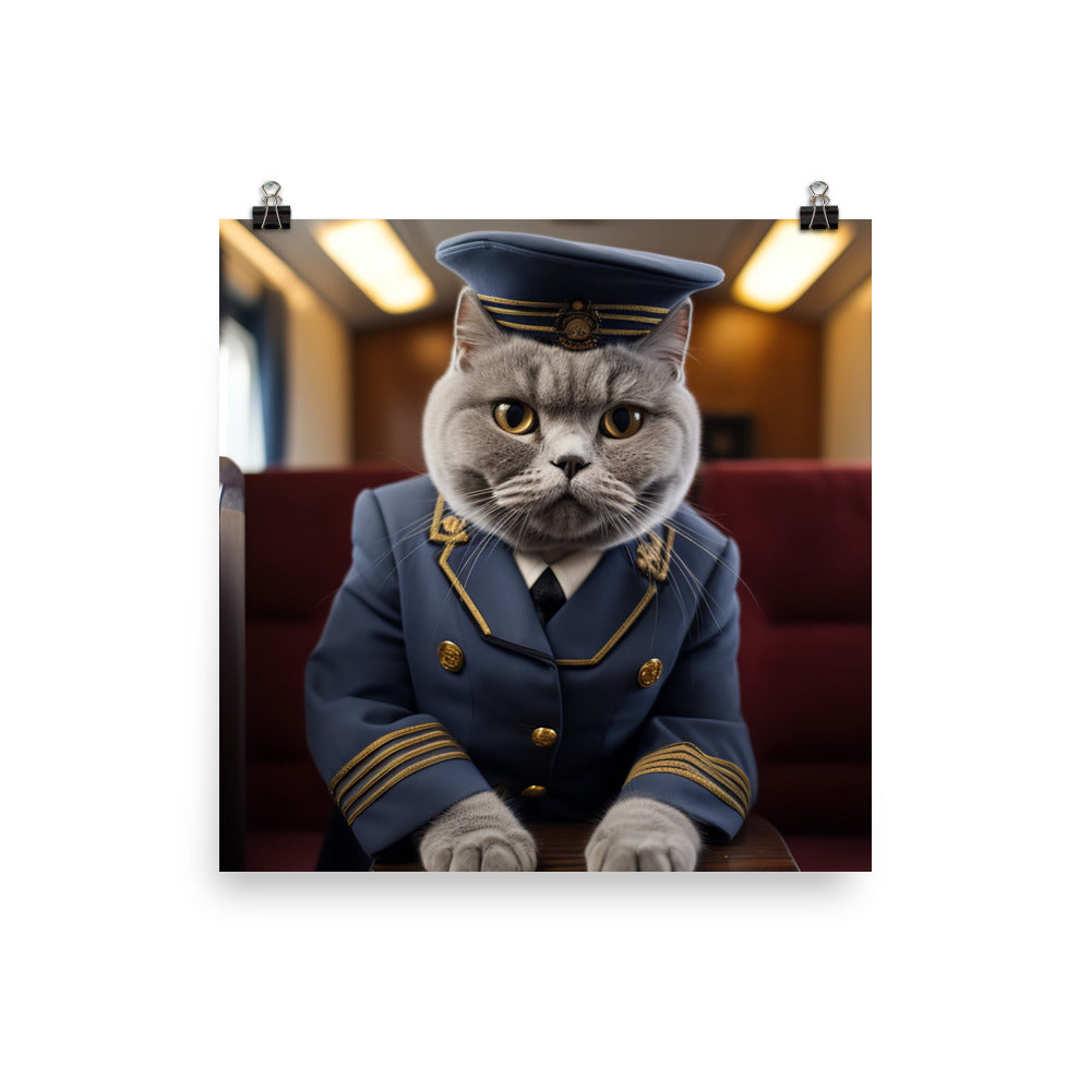 British Shorthair Transit Operator Photo paper poster - PosterfyAI.com