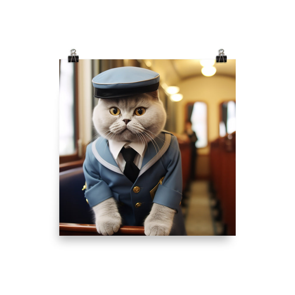 British Shorthair Transit Operator Photo paper poster - PosterfyAI.com