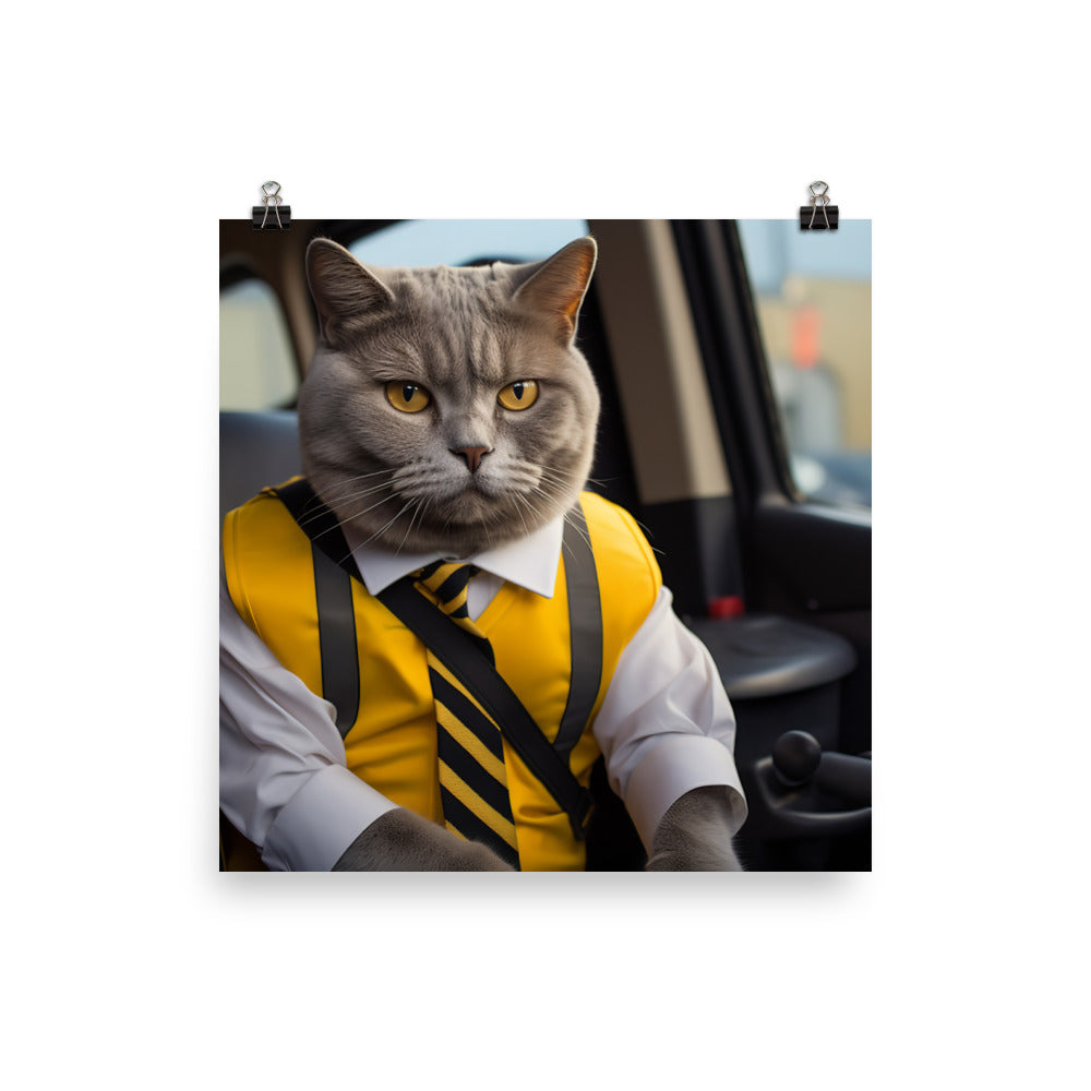 British Shorthair Transit Operator Photo paper poster - PosterfyAI.com