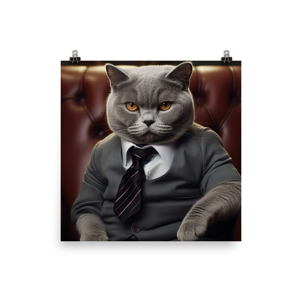 British Shorthair Sales Consultant Photo paper poster - PosterfyAI.com