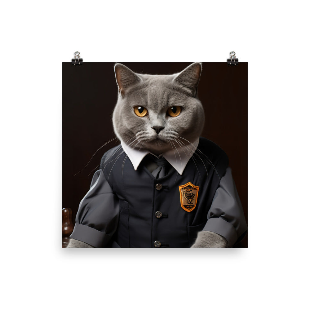 British Shorthair Referee Photo paper poster - PosterfyAI.com