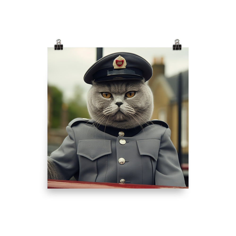 British Shorthair Prison Officer Photo paper poster - PosterfyAI.com