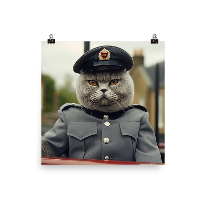 British Shorthair Prison Officer Photo paper poster - PosterfyAI.com