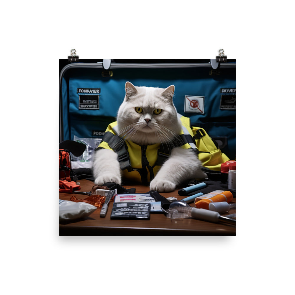 British Shorthair Paramedic Photo paper poster - PosterfyAI.com