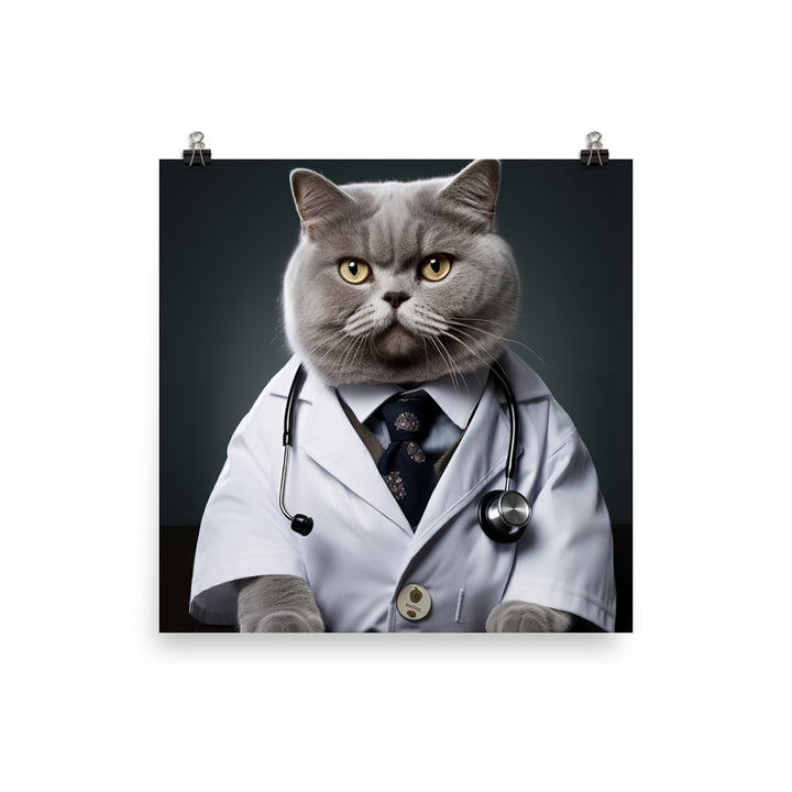 British Shorthair Doctor Photo paper poster - PosterfyAI.com