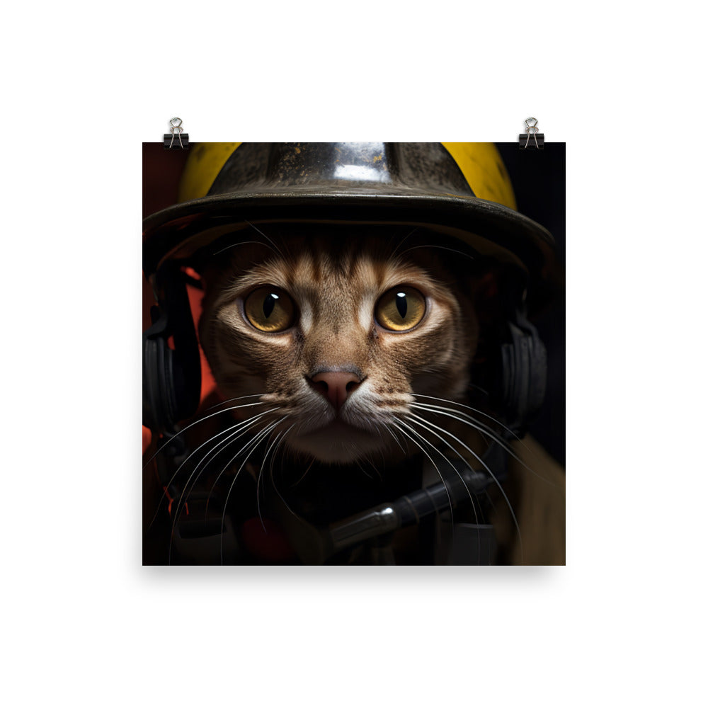 Abyssinian Firefighter Photo paper poster - PosterfyAI.com