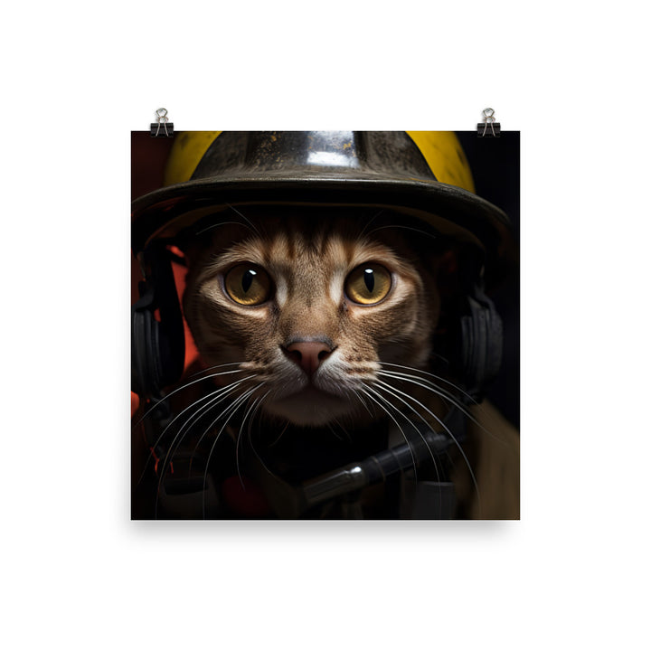 Abyssinian Firefighter Photo paper poster - PosterfyAI.com