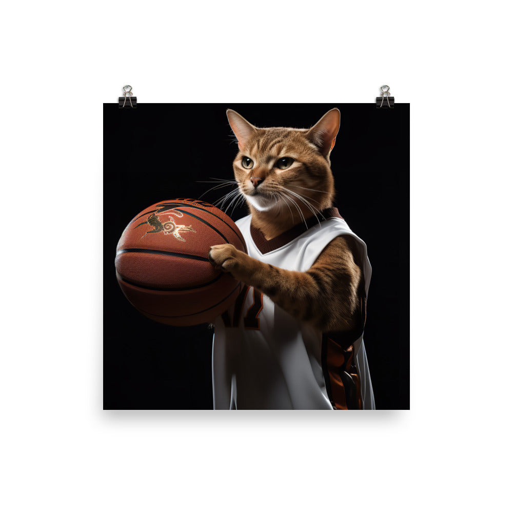 Abyssinian Basketball Player Photo paper poster - PosterfyAI.com