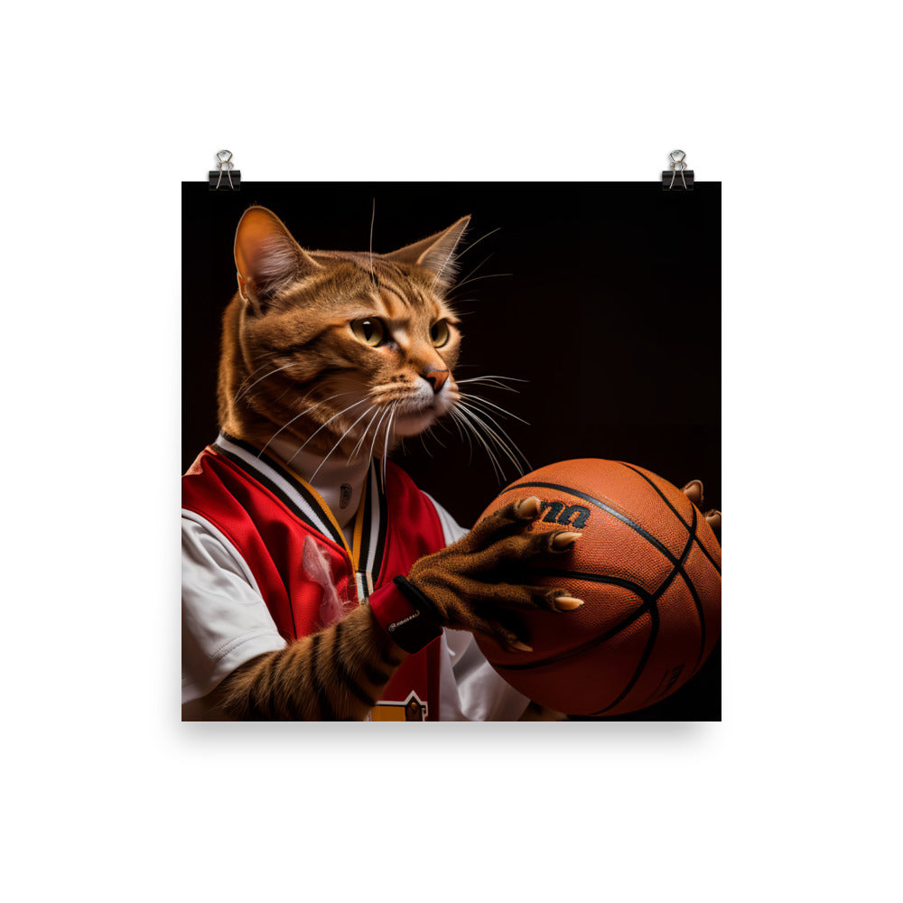 Abyssinian Basketball Player Photo paper poster - PosterfyAI.com