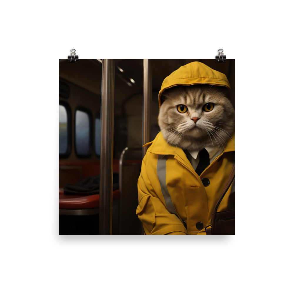 Scottish Fold Transit Operator Photo paper poster - PosterfyAI.com