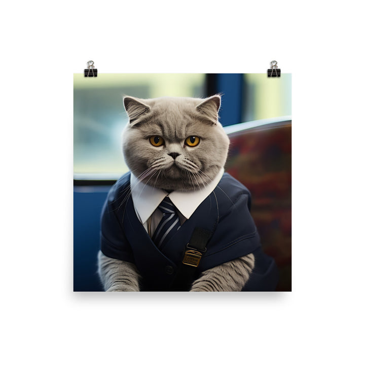 Scottish Fold Transit Operator Photo paper poster - PosterfyAI.com
