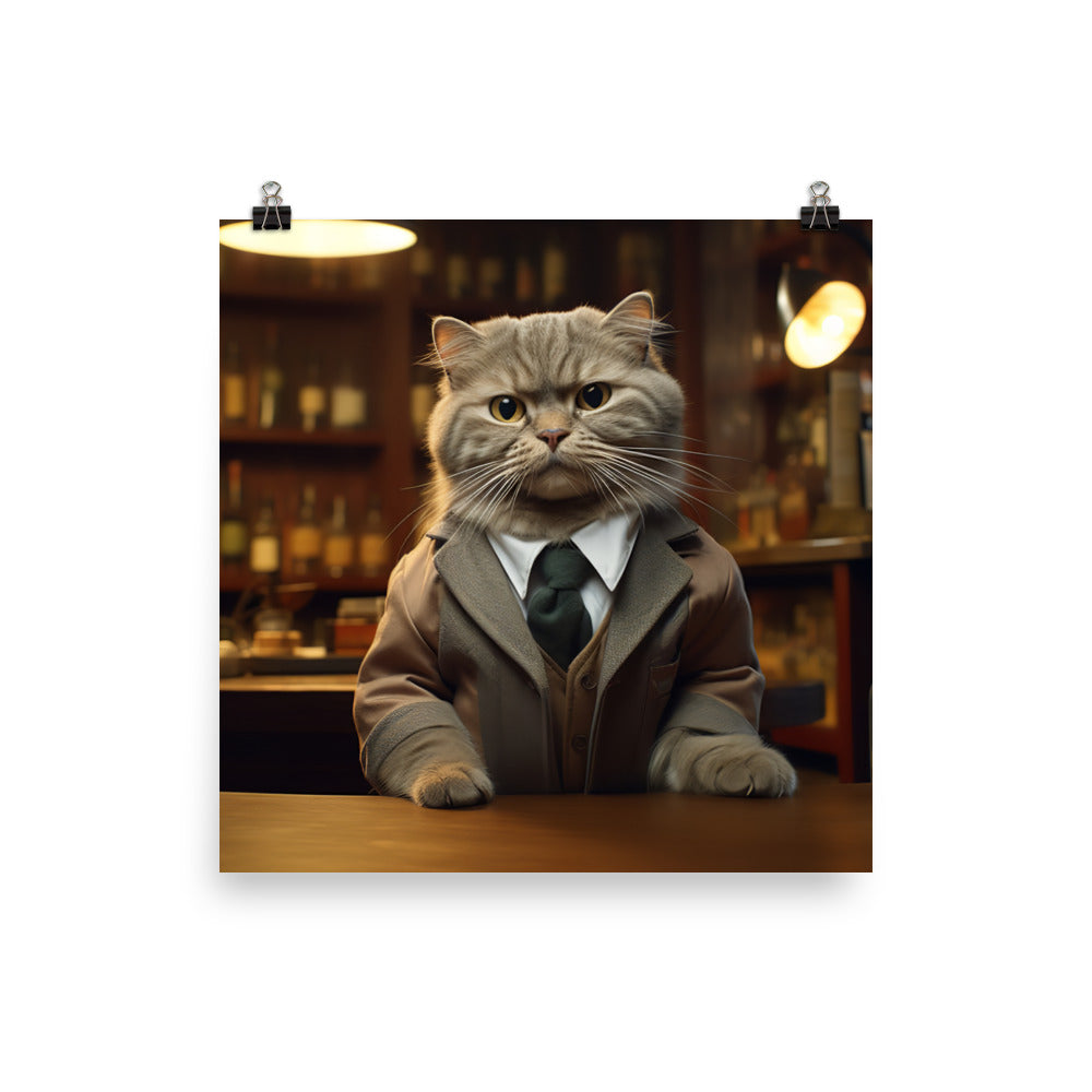 Scottish Fold Pharmacist Photo paper poster - PosterfyAI.com