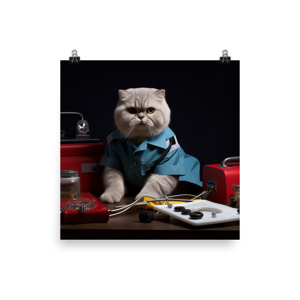 Scottish Fold Paramedic Photo paper poster - PosterfyAI.com