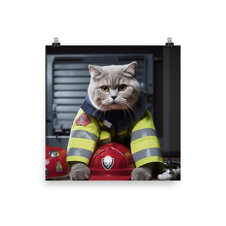 Scottish Fold Paramedic Photo paper poster - PosterfyAI.com