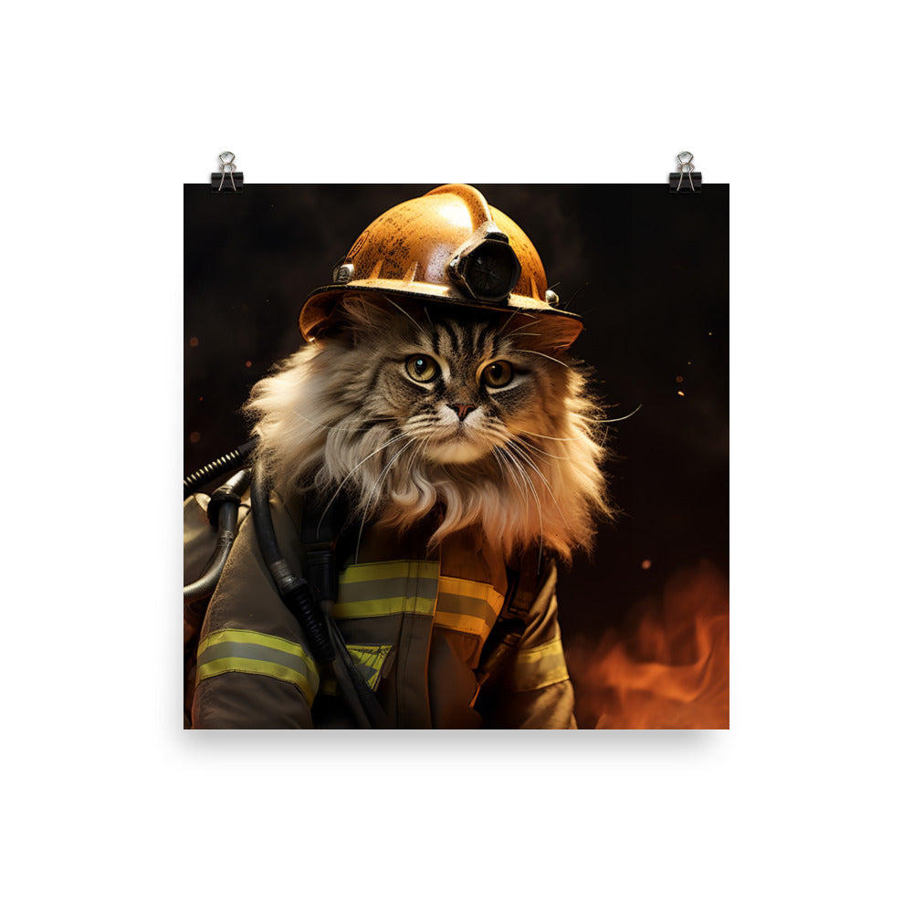 Persian Firefighter Photo paper poster - PosterfyAI.com