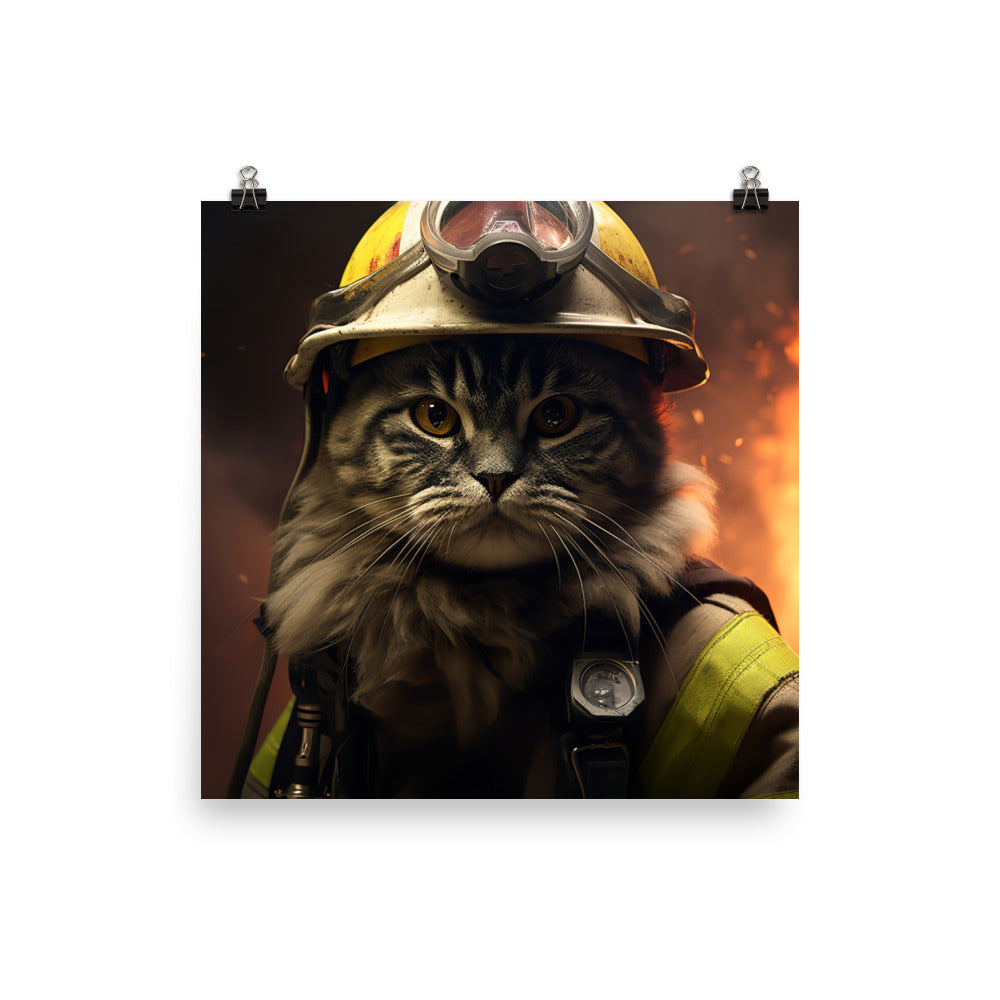 Persian Firefighter Photo paper poster - PosterfyAI.com
